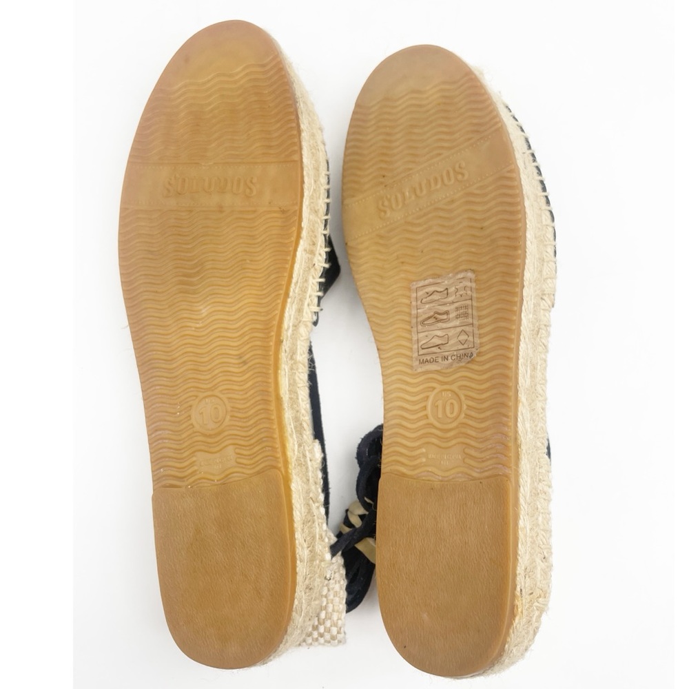 Soludos black leather espadrills.  Size 10 - Picture 9 of 10